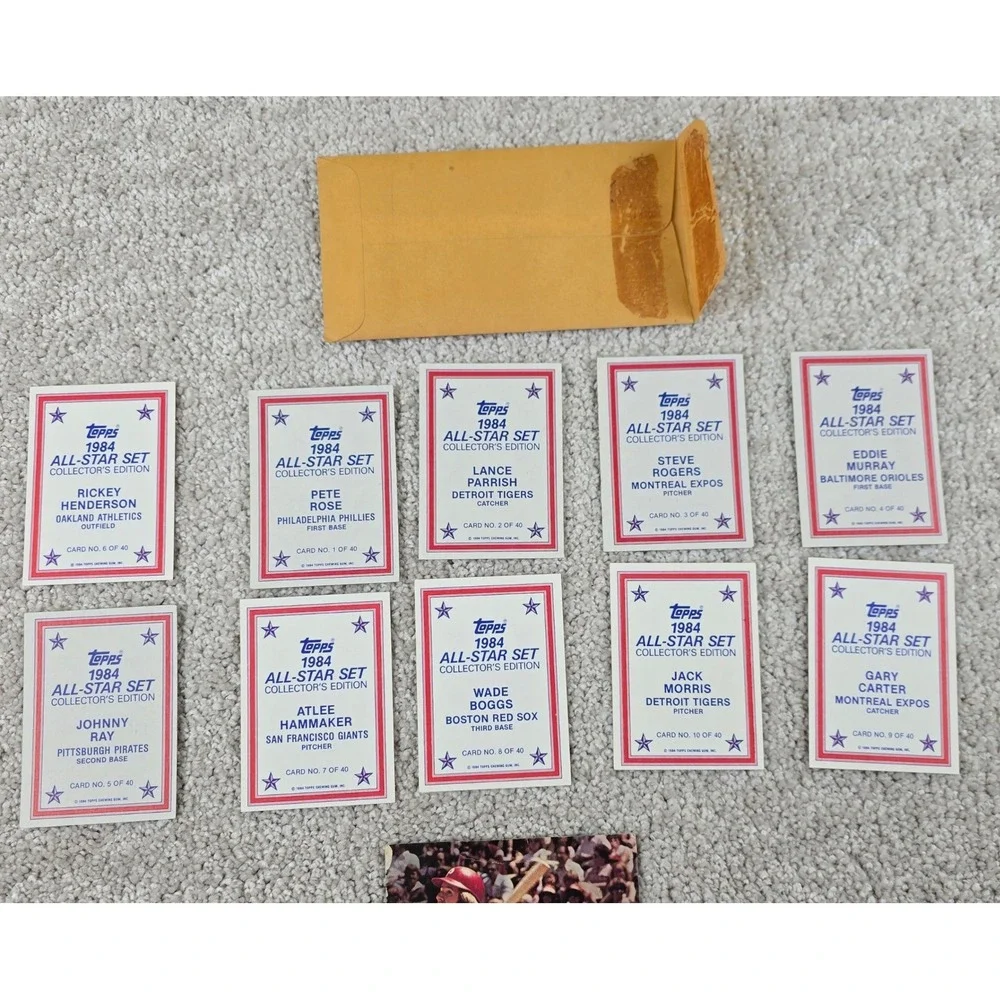 Topps 1984 All-Star Set Baseball Cards Lot 10 + 1983 Pete Rose‎ Souvenir LOOK